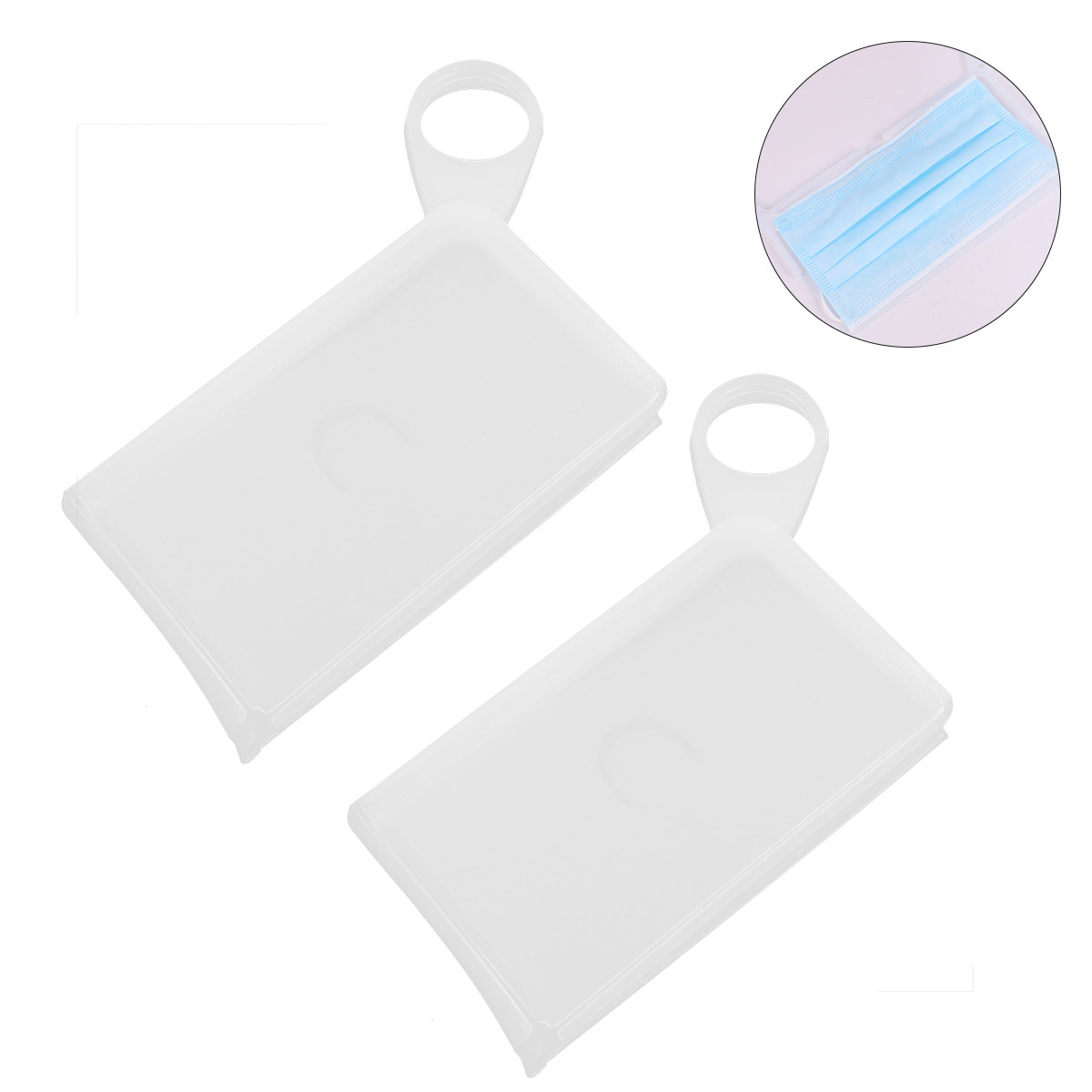 Face Mask Storage Box - 2 sztuki – płaskie, silikonowe pudełko